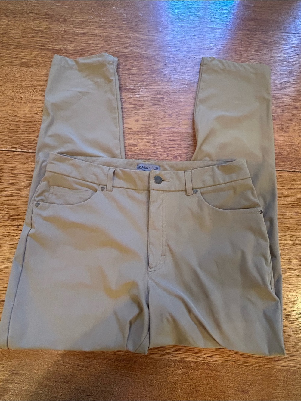Men's Khaki Stretch Chino Pants - Slim Fit